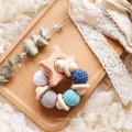 DIY natural wood bead knitted bracelet chew toy